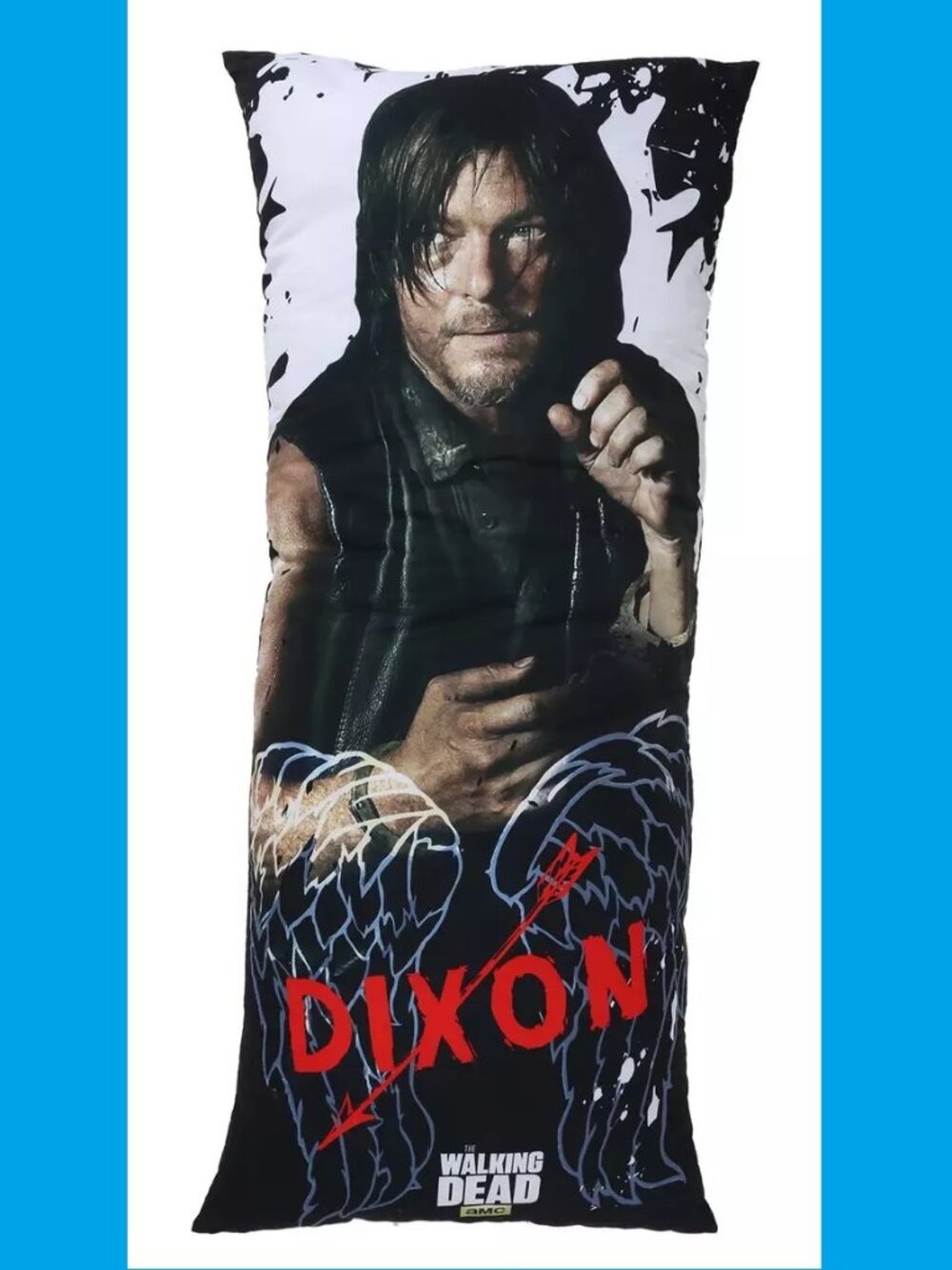 WALKING DEAD DARYL BODY PILLOW 😍 🏹 NEW/SEALED 16x42" Double Sided Huggable